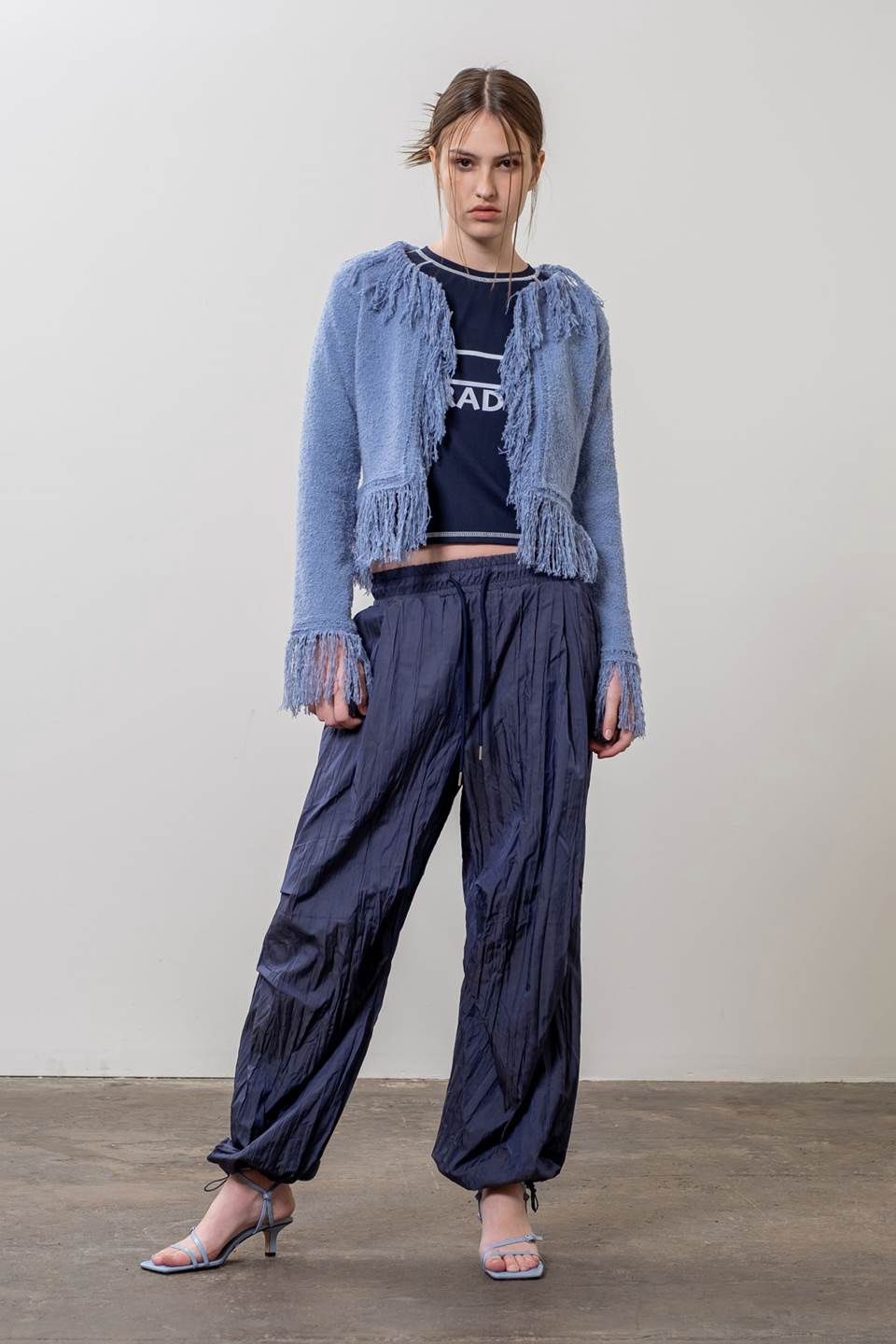 Blue Fringe Sweater