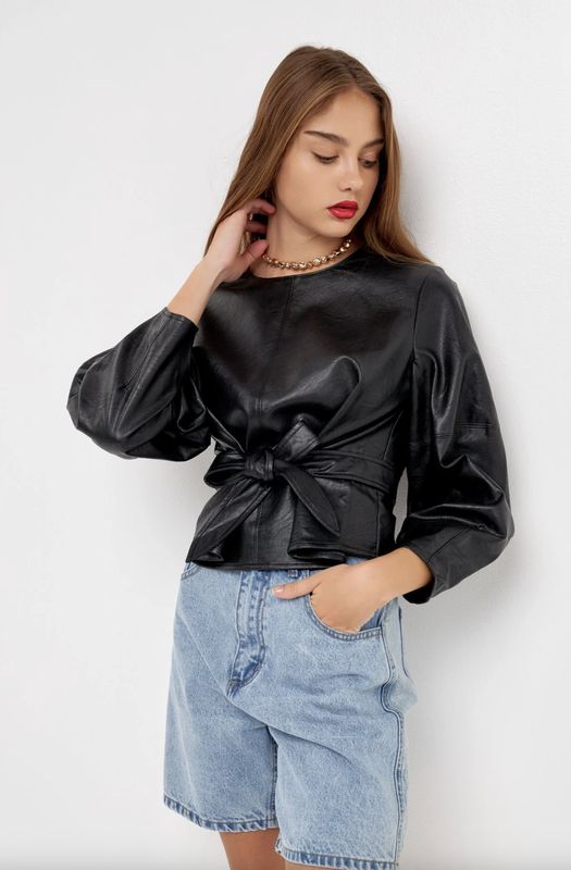 Leather Tie Top