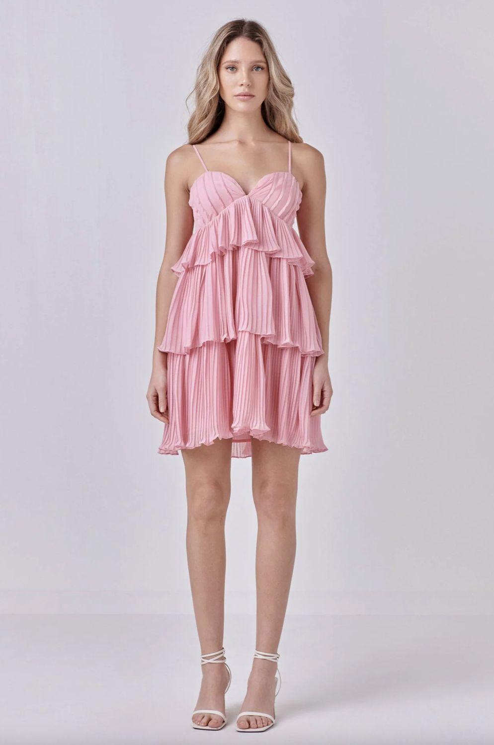 Pleated Mini Dress