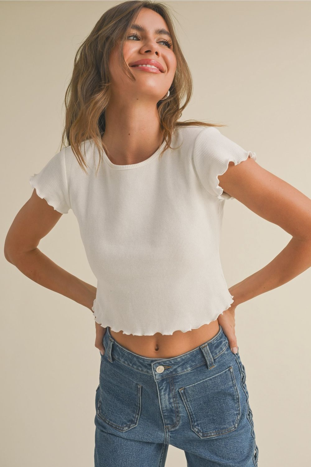 Waffle Fabric Top