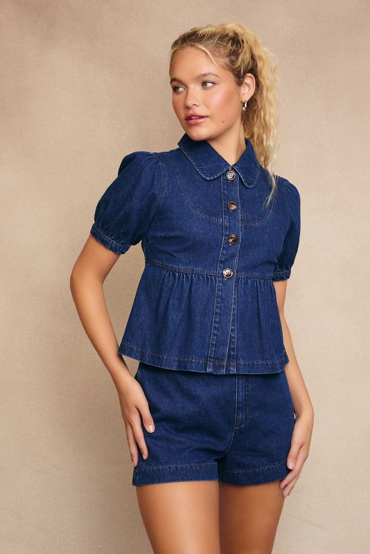 Peter Pan Denim Top
