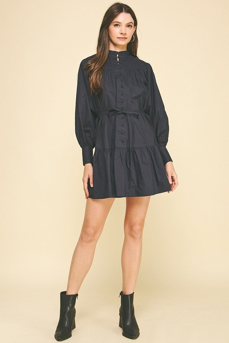 Mock Neck Mini Dress
