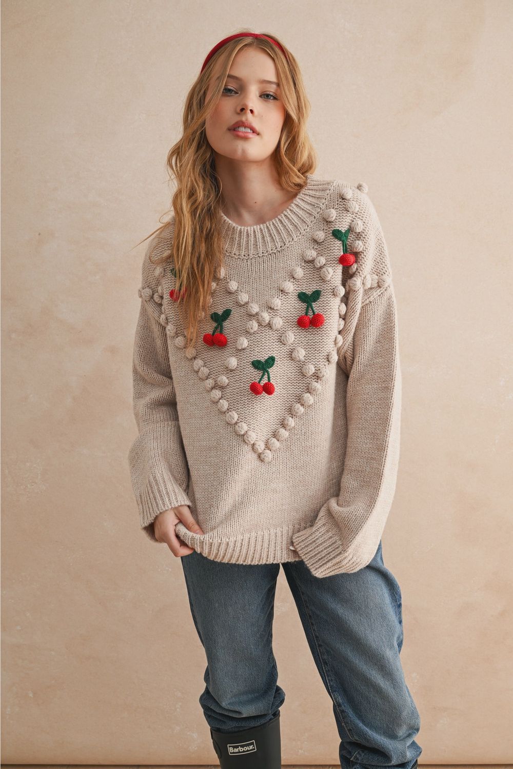 Cherry Trim Sweater