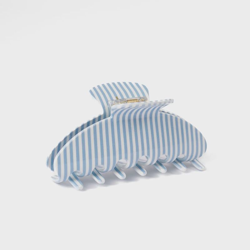 Mini Blue Stripe Claw Clip
