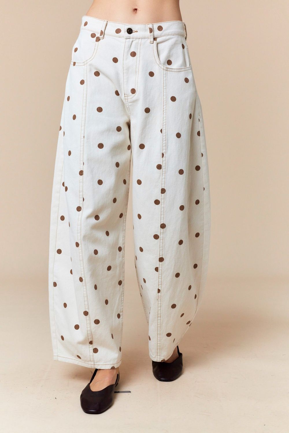 Polka Dot Denim Pant