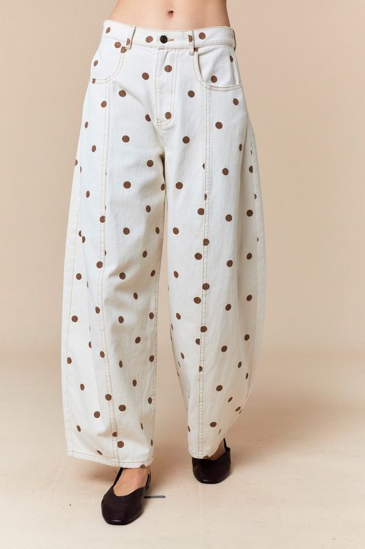 Polka Dot Denim Pant
