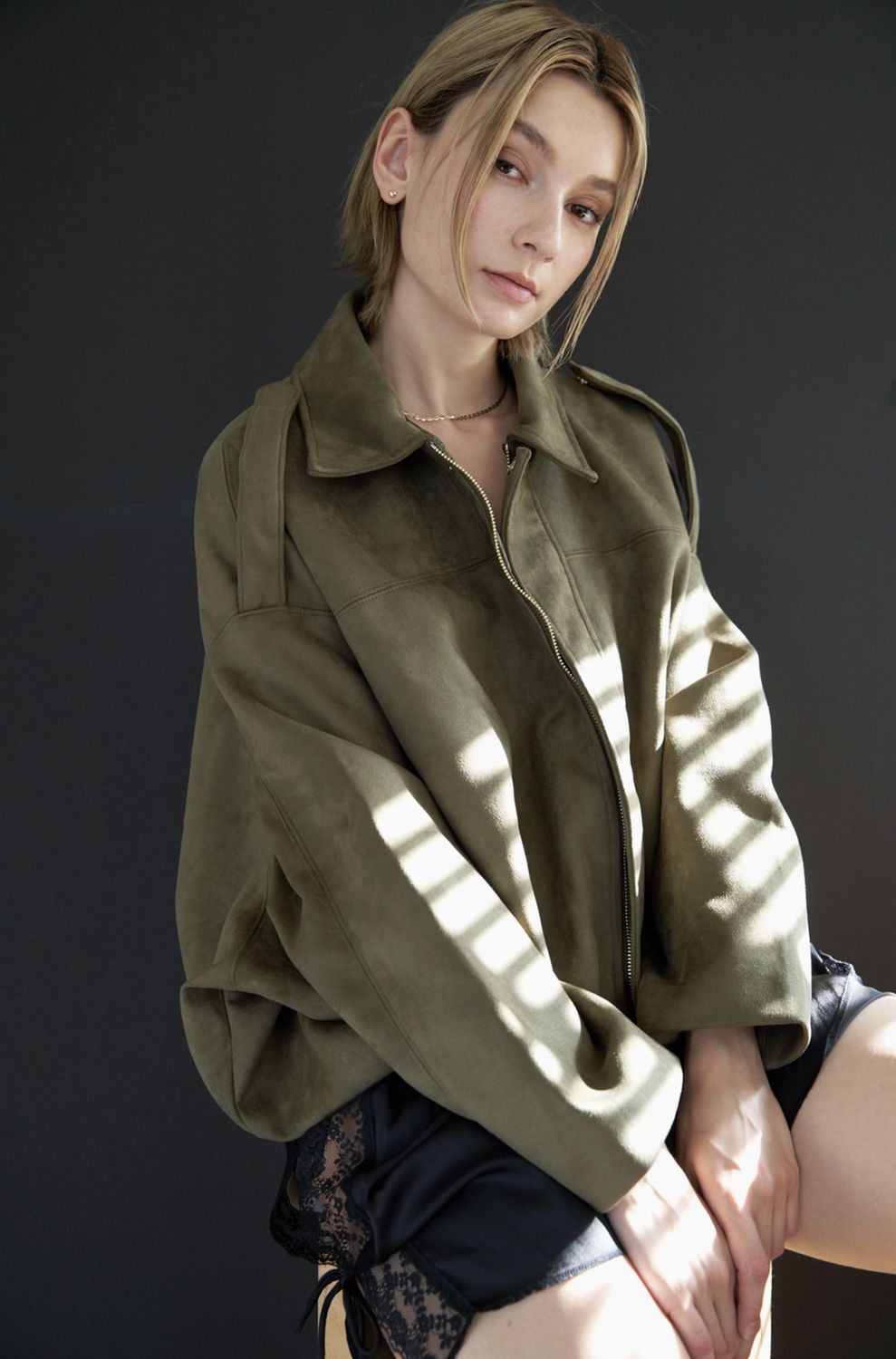 Suede Balloon Jacket