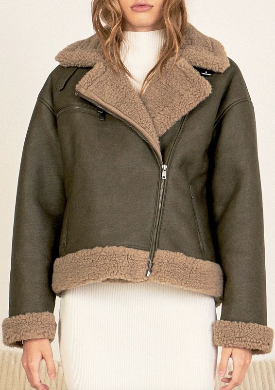 Brown Faux Leather Jacket