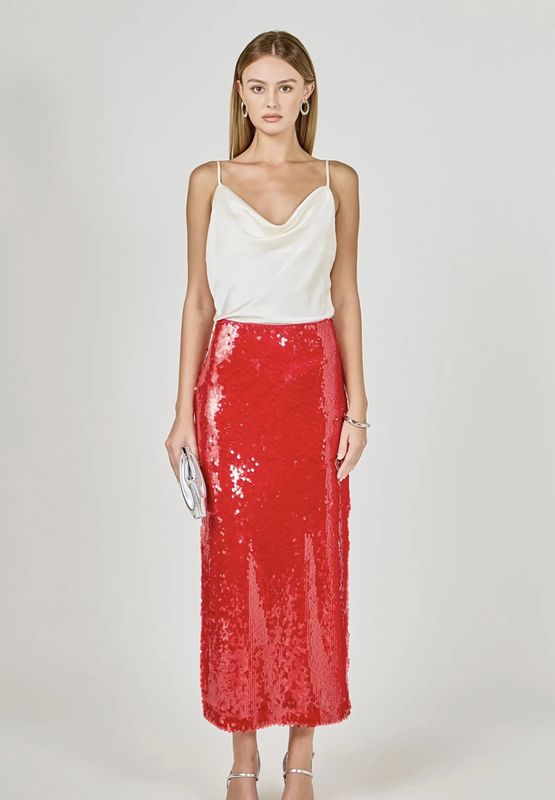 Sequin Midi Skirt