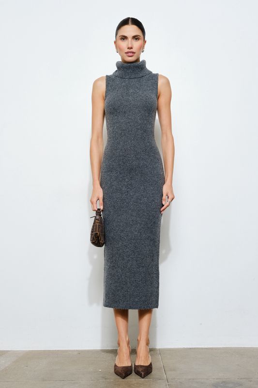 Charcoal Halter Dress