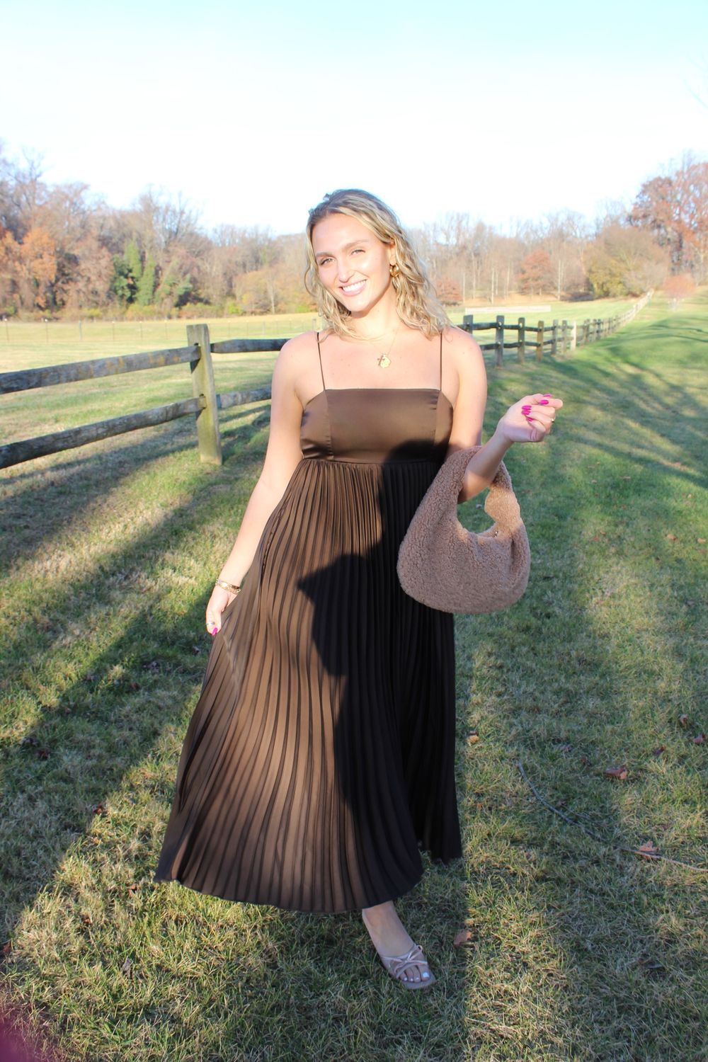 Pleated Chocolate Maxi