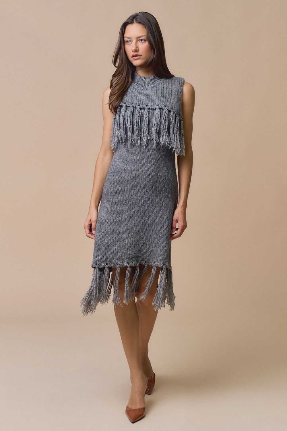 Fringe Sweater Dress