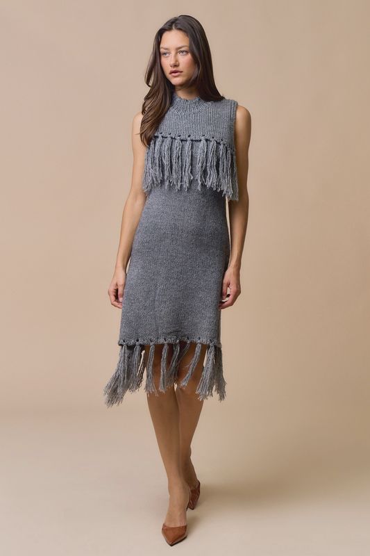 Fringe Sweater Dress