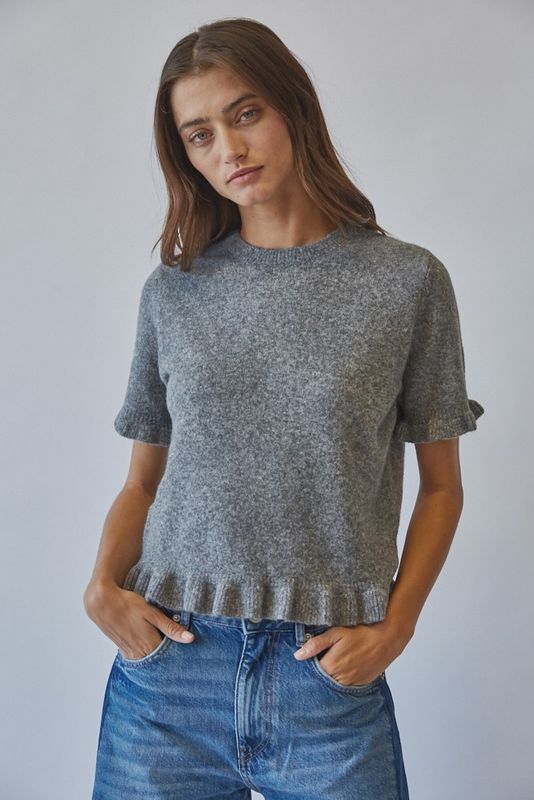 Ruffle Hem Knit Tee