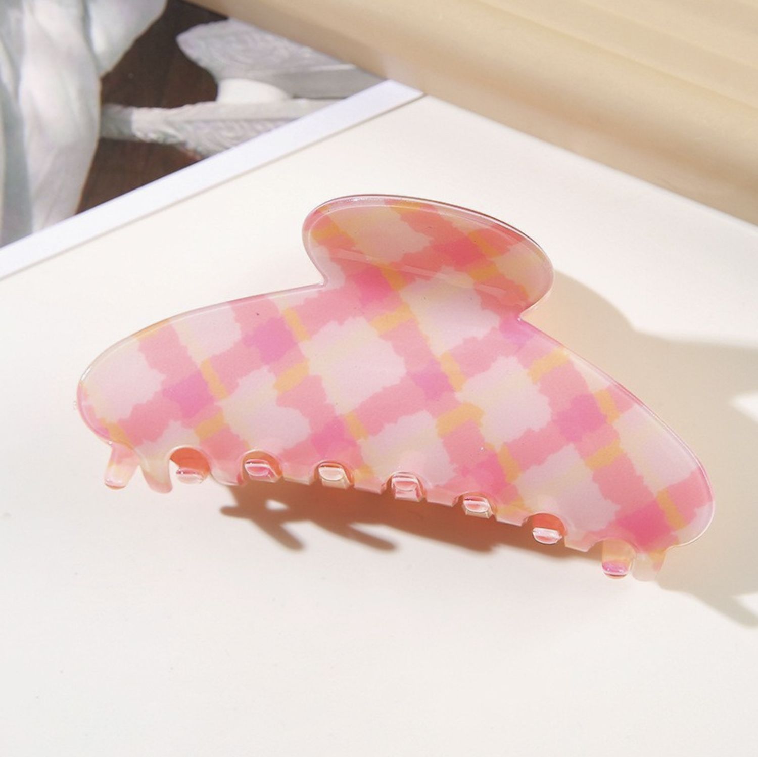 Pink Plaid Clip