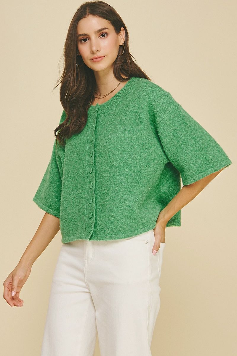 Green Knit Short Sleeve