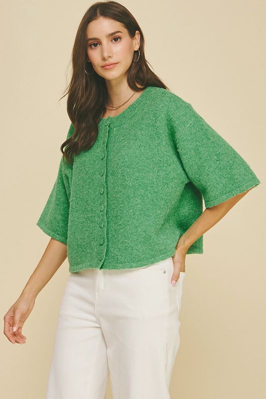 Green Knit Short Sleeve
