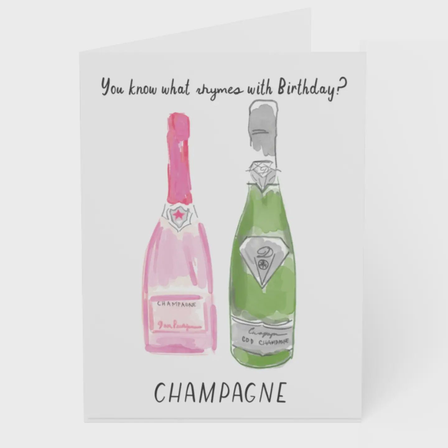 Champagne Birthday Card