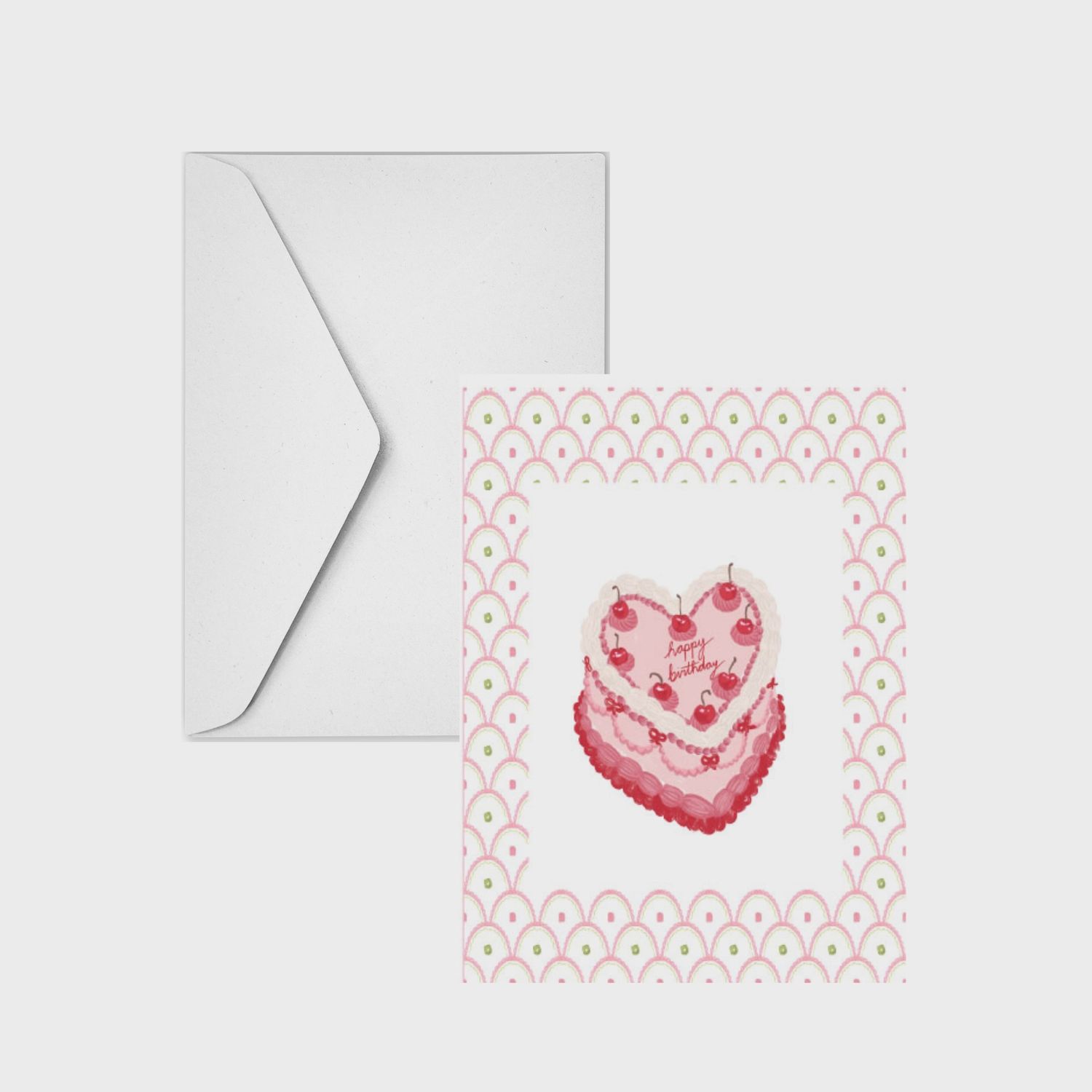 Cherry Cake Birthday Card