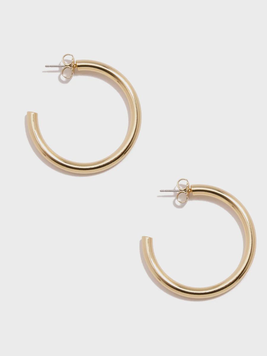 Thin Medium Hoop, Colour: Gold