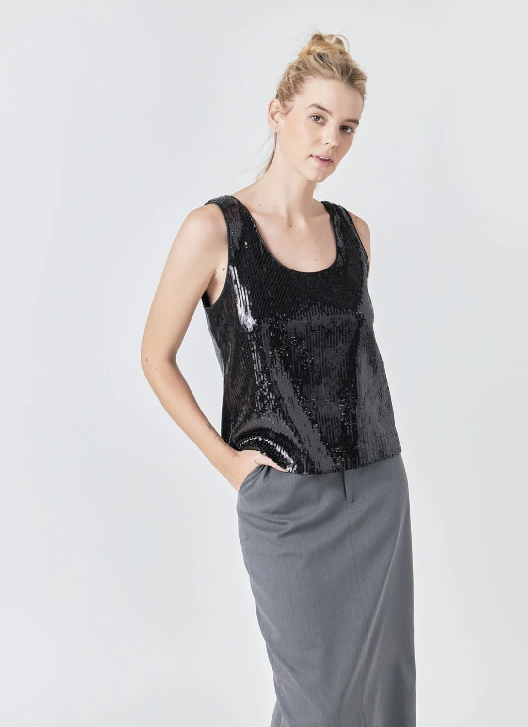 Sequin Sleeveless Top