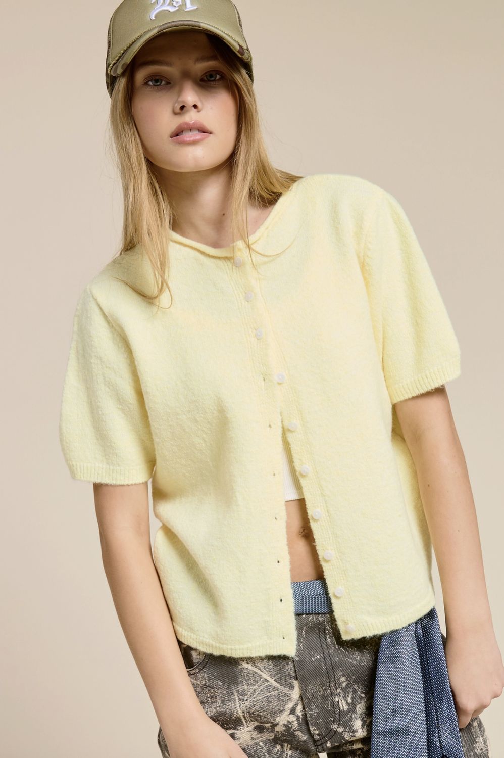 Knit Tee, Colour: Butter, Size: Small