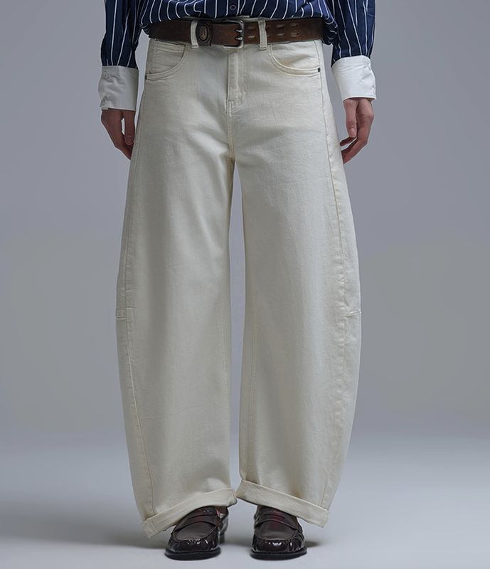 Cream Barrel jean