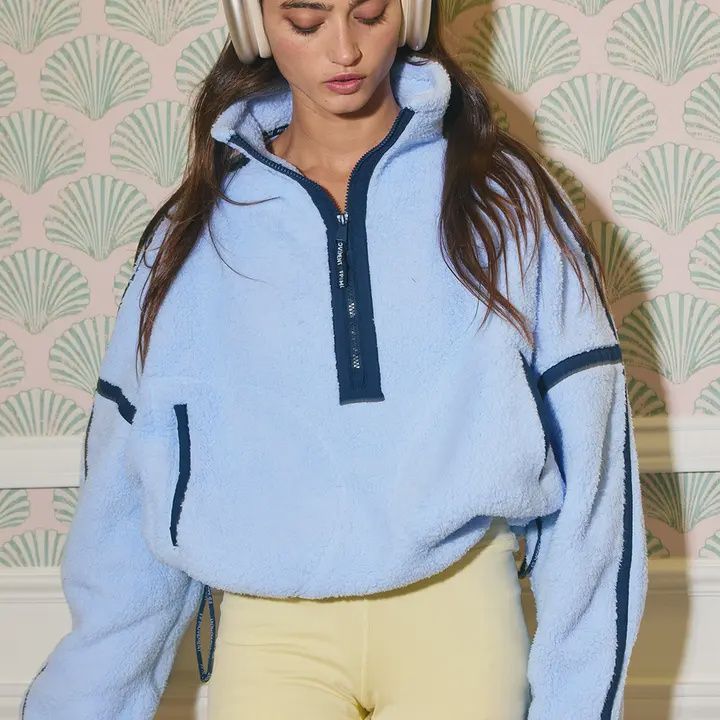 Contrast Fleece Pullover