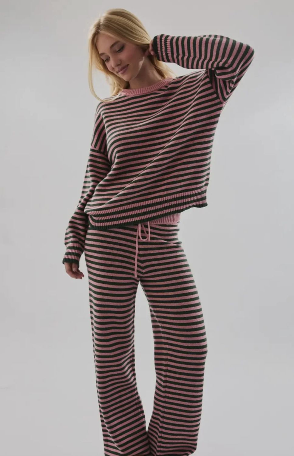 Pink &amp; Green Stripe Set