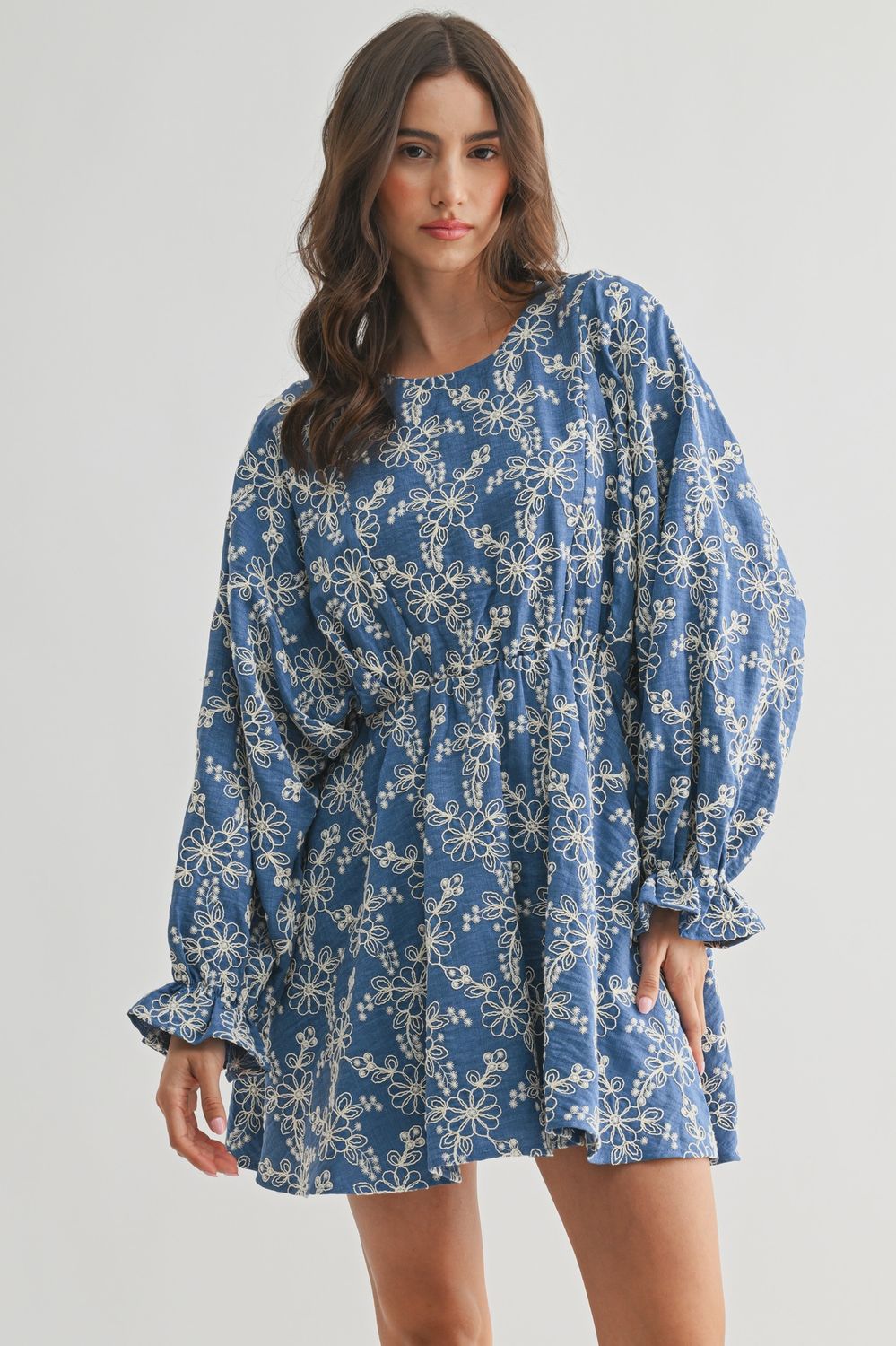 Embroidered Mini Dress