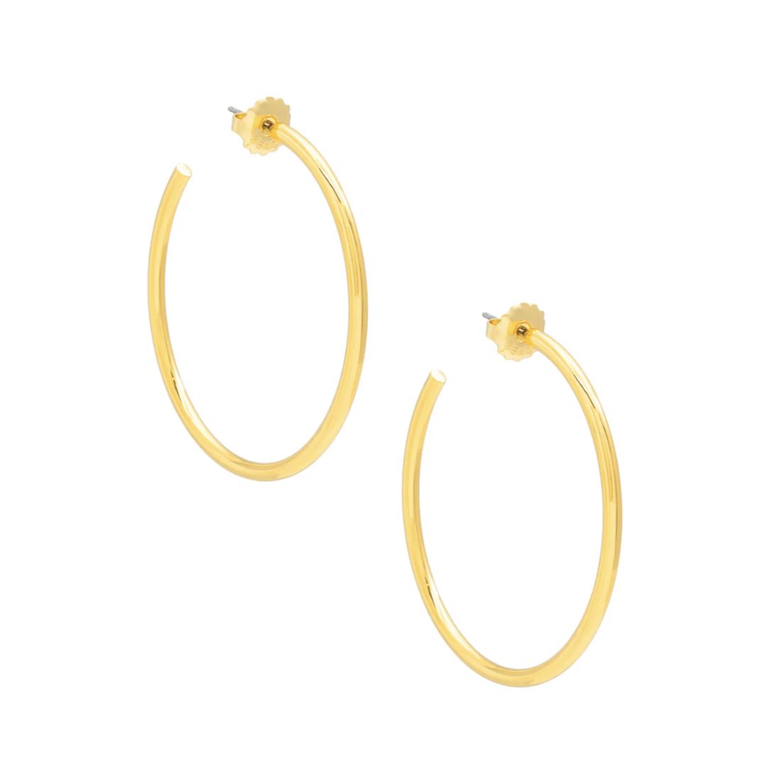 Ultra Thin Medium Hoop, Colour: Gold