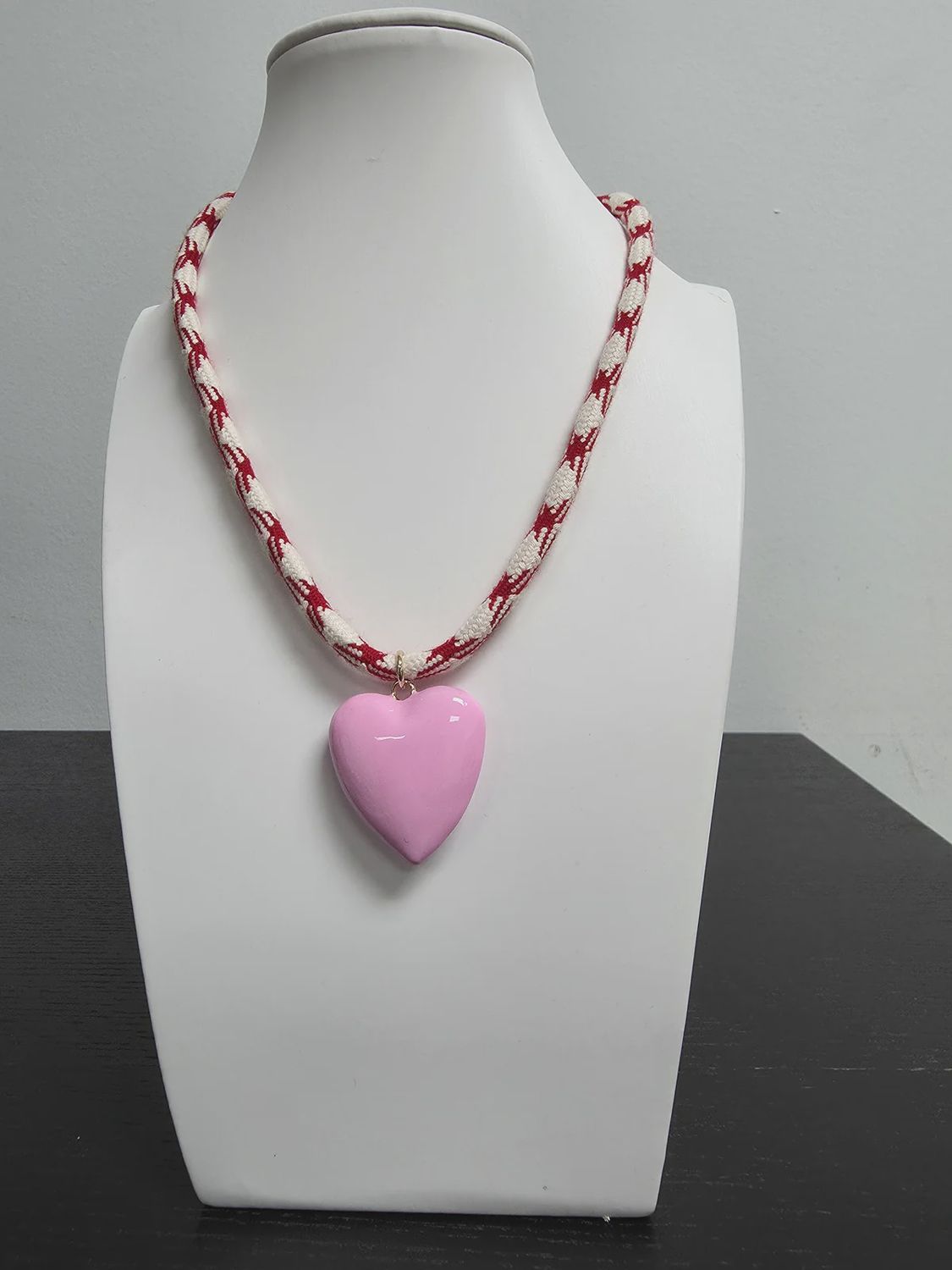 Pink Heart Charm Necklace