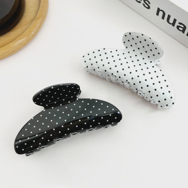 Black &amp; White Polka Dot Clip