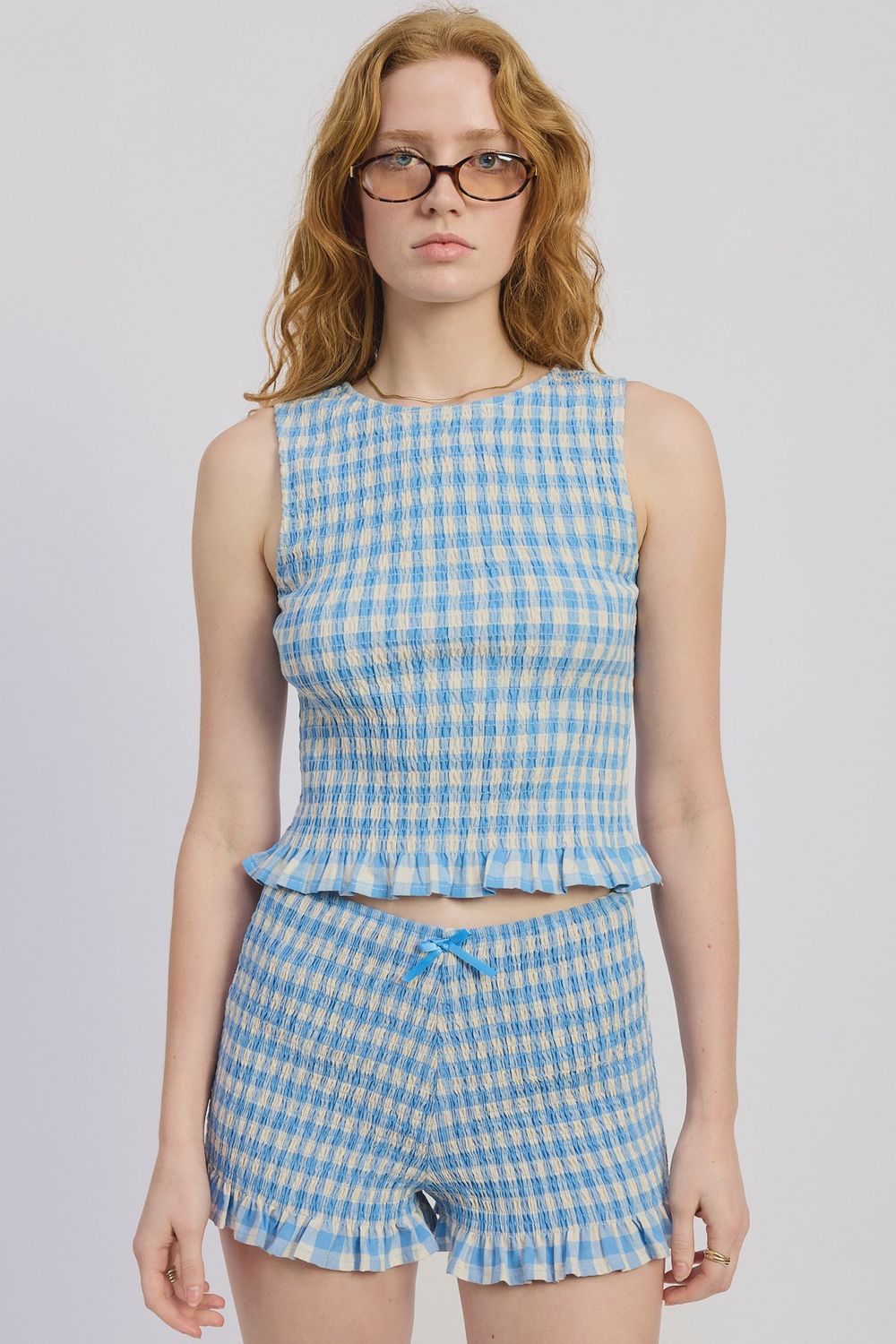 Blue Gingham Set