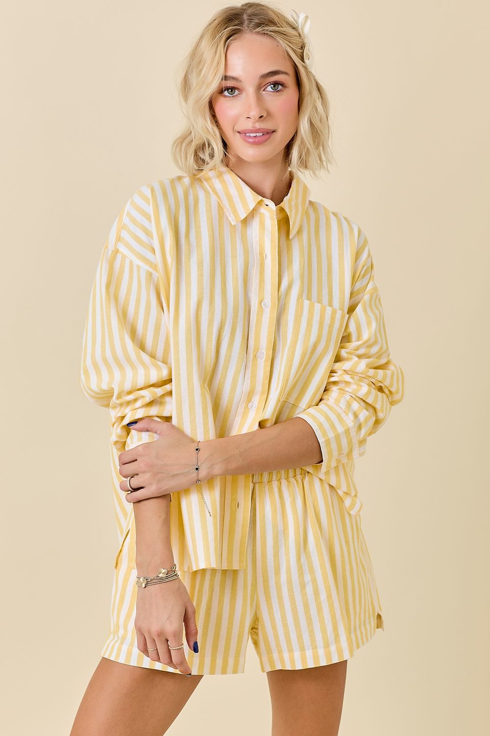 Yellow Stripe Button Down