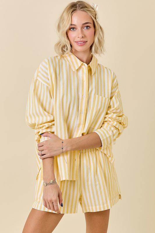 Yellow Stripe Button Down