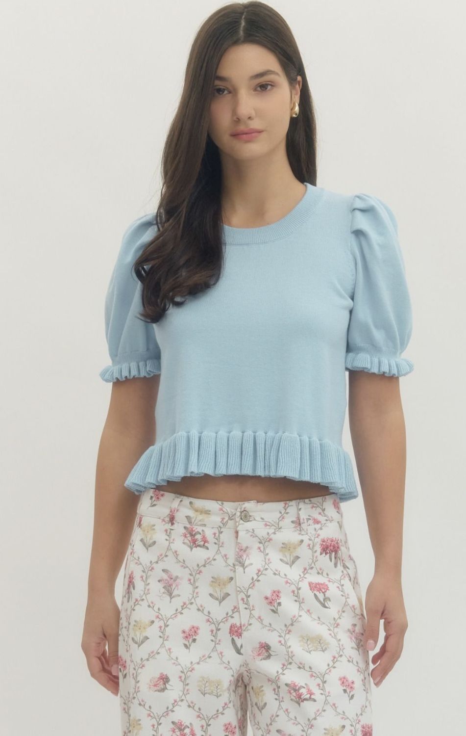 Sky Ruffle Sweater