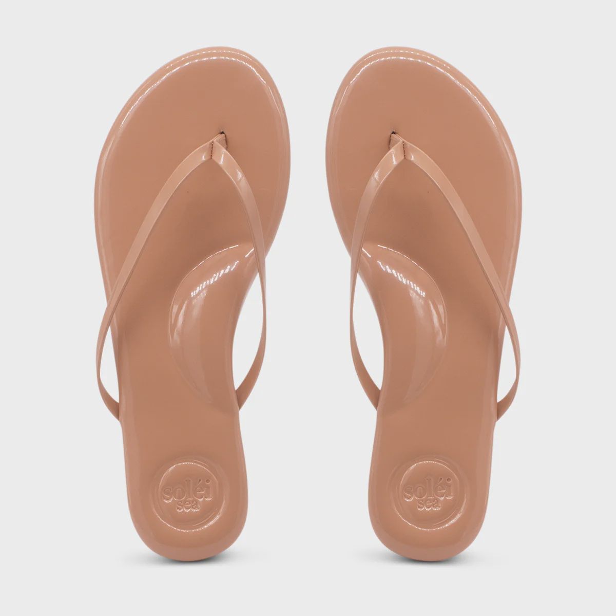 Soleil Sea Patent Flip Flop, Colour: Nude, Size: 7