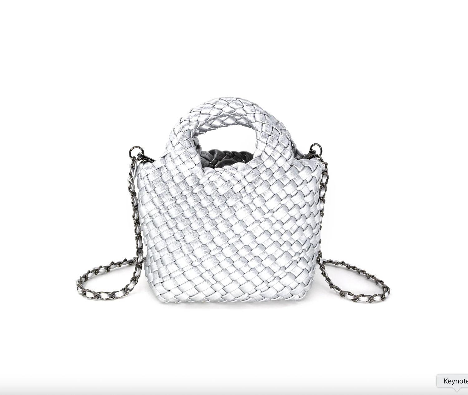 Braided Mini Tote, Colour: Silver