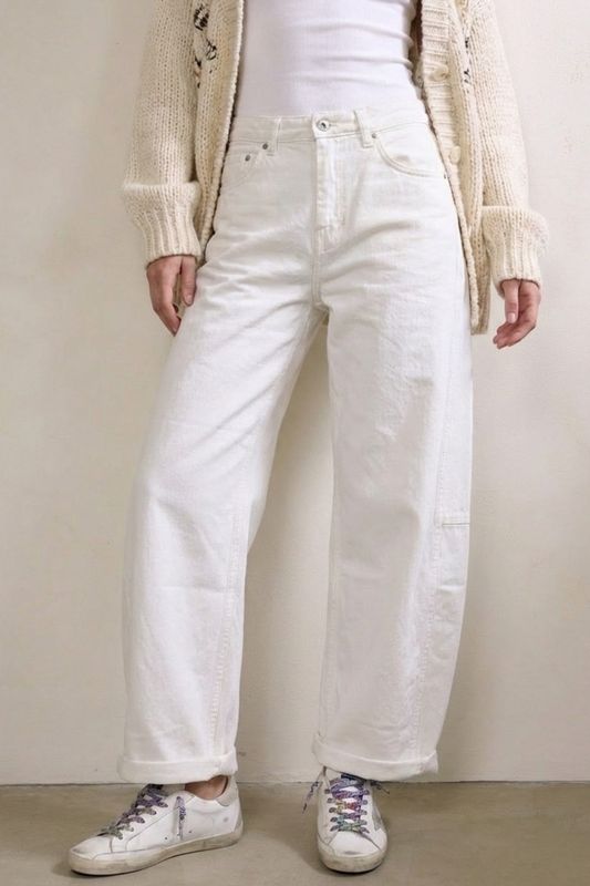 White Barrel Jean