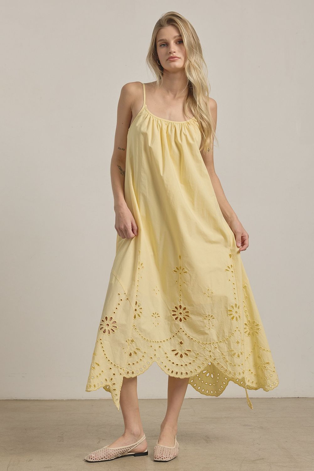 Lemon Eyelet Dress
