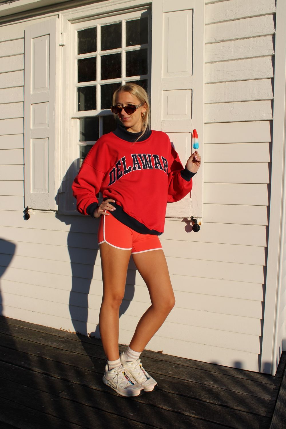 Red/Navy DE Mock Neck