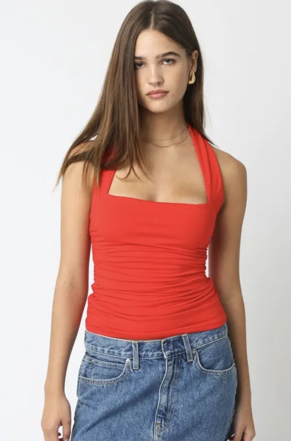 The Claire Top, Colour: Red, Size: Small