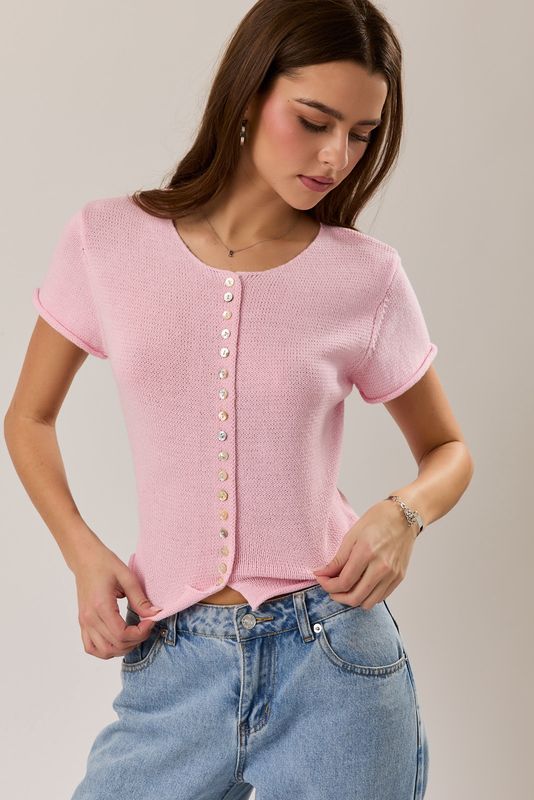 Cap Sleeve Button Down