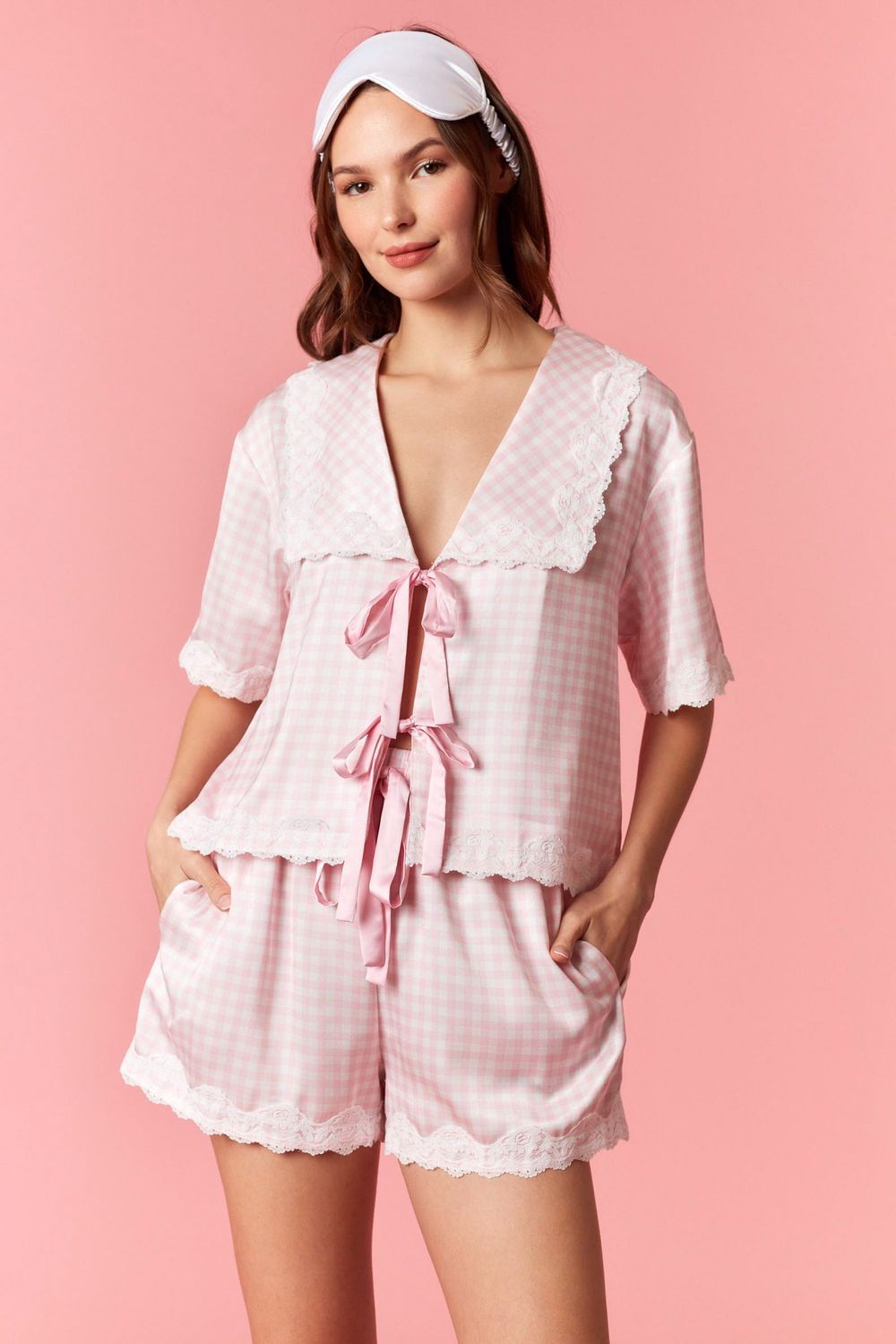 Pink Gingham PJ Set