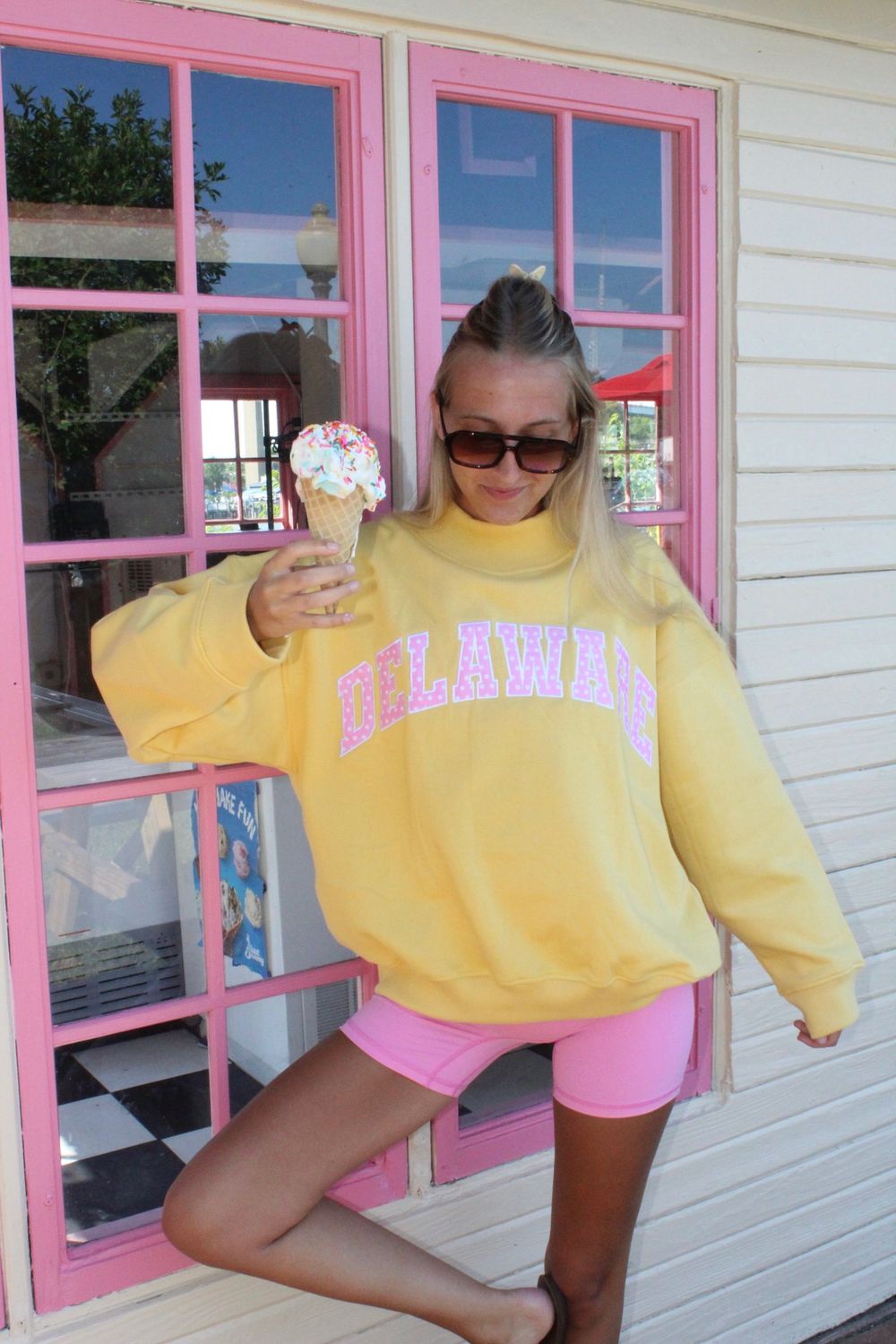 Yellow Delaware Mock Neck
