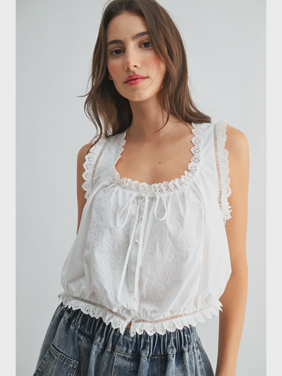 Embroidered Cotton Top