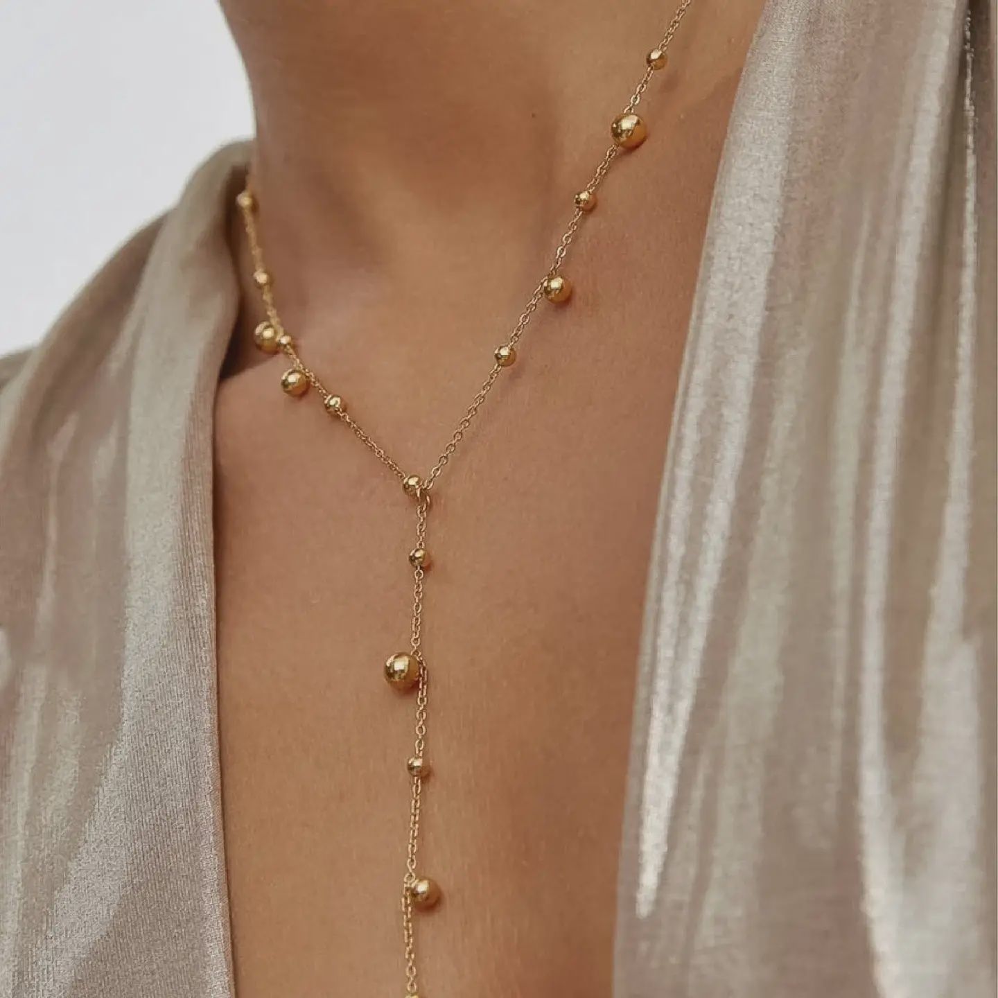 Beaded Y Necklace