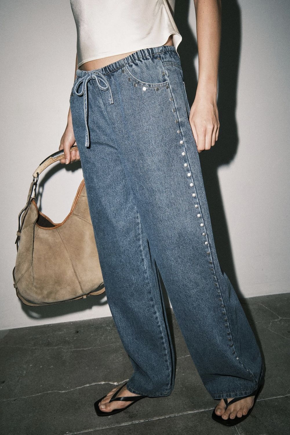 Relaxed Studded Jeans