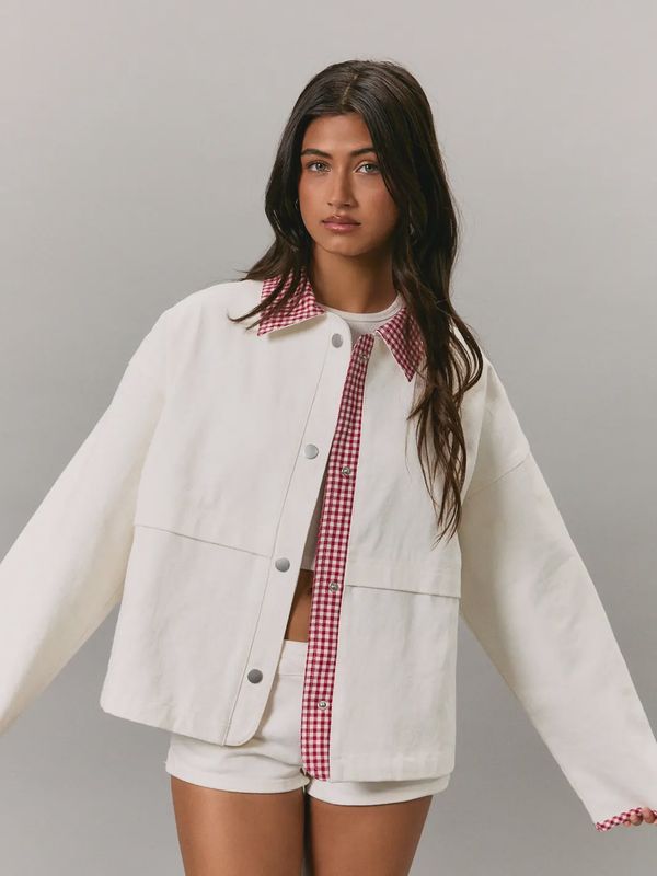 Gingham Contrast Jacket